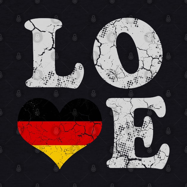 Love Germany German Flag Vintage Distressed by E